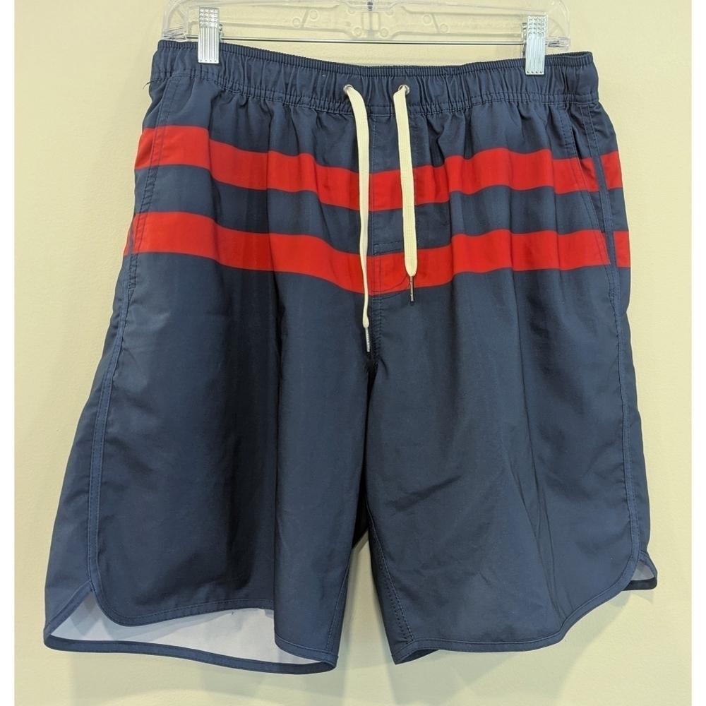 Fair Harbor Lined Navy Blue Swim Trunks Size Large
